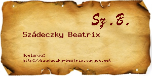 Szádeczky Beatrix névjegykártya
