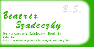 beatrix szadeczky business card